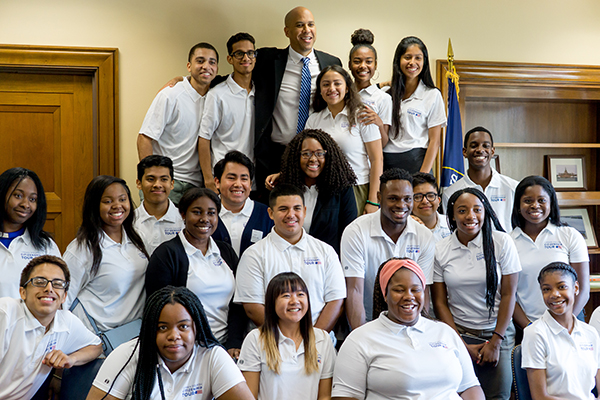 students with cory booker